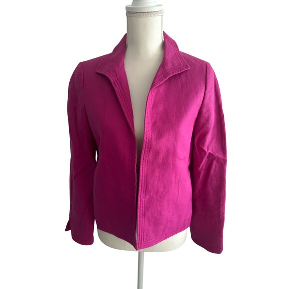TALBOTS Pink Linen Blend Blazer Jacket Size 2 - Picture 3 of 6